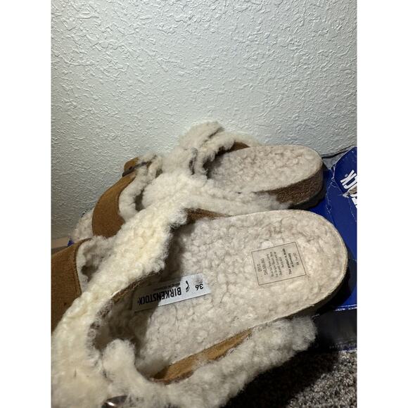 New Birkenstock Arizona Teddy Split Shearling Sandals, Womens Size 7 - Picture 3 of 4